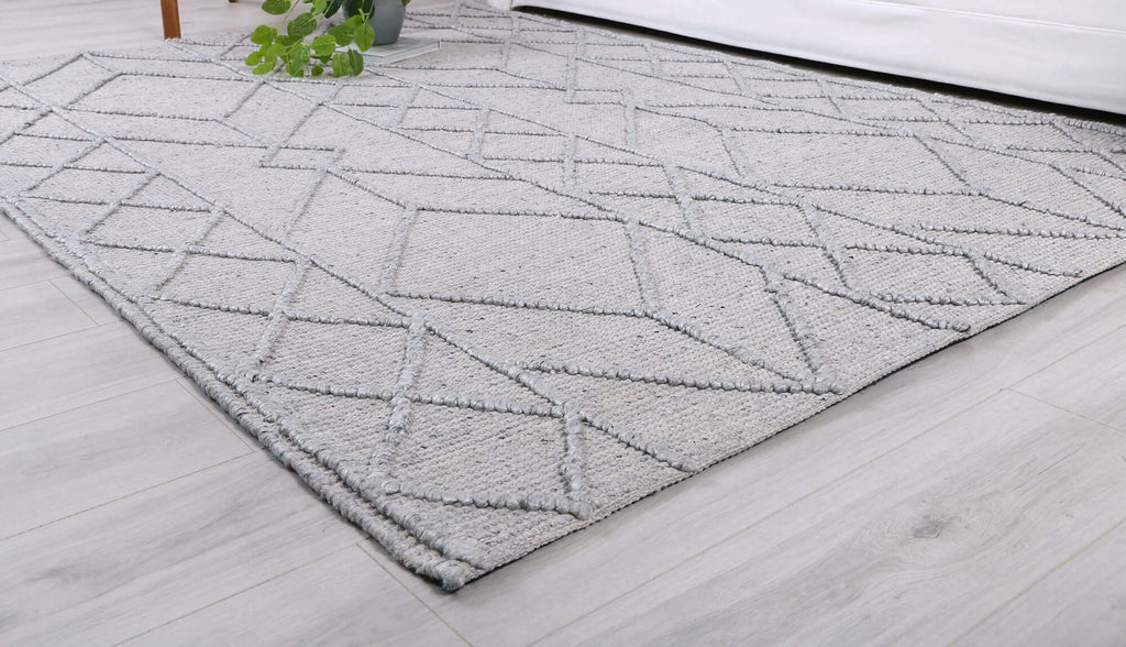 Himalaya Interweave Tribal Grey Wool Blend Rug room view