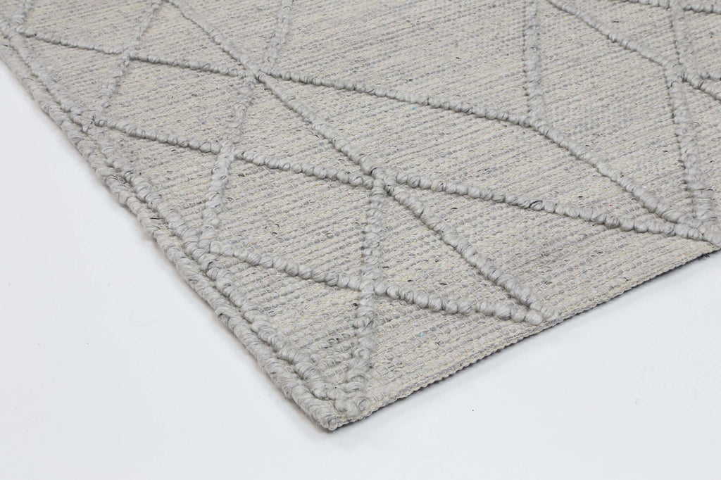 Himalaya Interweave Tribal Grey Wool Blend Rug close-up