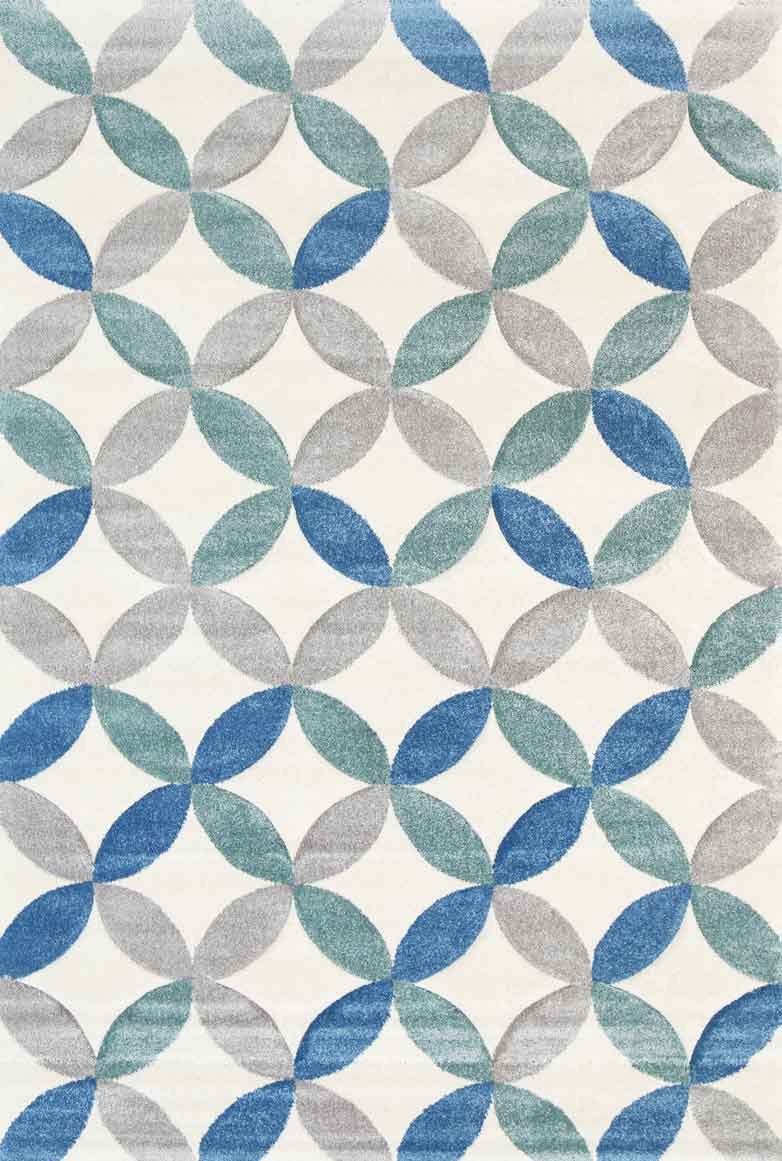 Yalda Blue Grey Geometric Rug - 17168 630 full product view