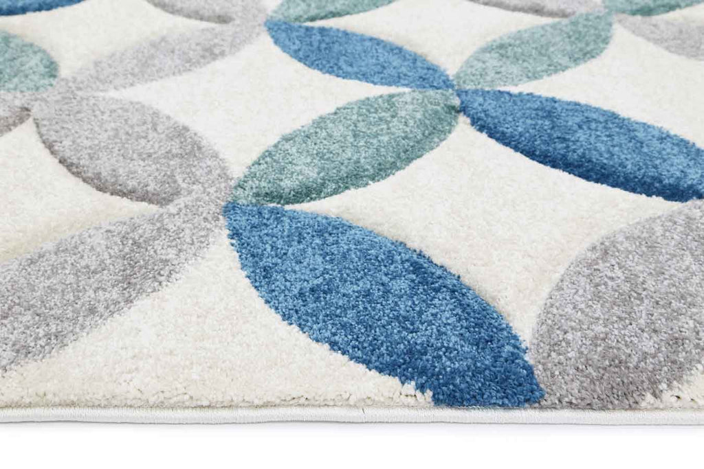 Yalda Blue Grey Geometric Rug - 17168 630 – view 2