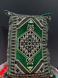 Traditional Turkish Pillow Cushion 50x60 with intricate green pattern and firm support for luxurious comfort.