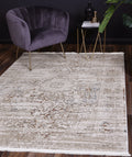 Bohemian Paradise Beige Multicolour Rug - 06BMUL styled with furniture