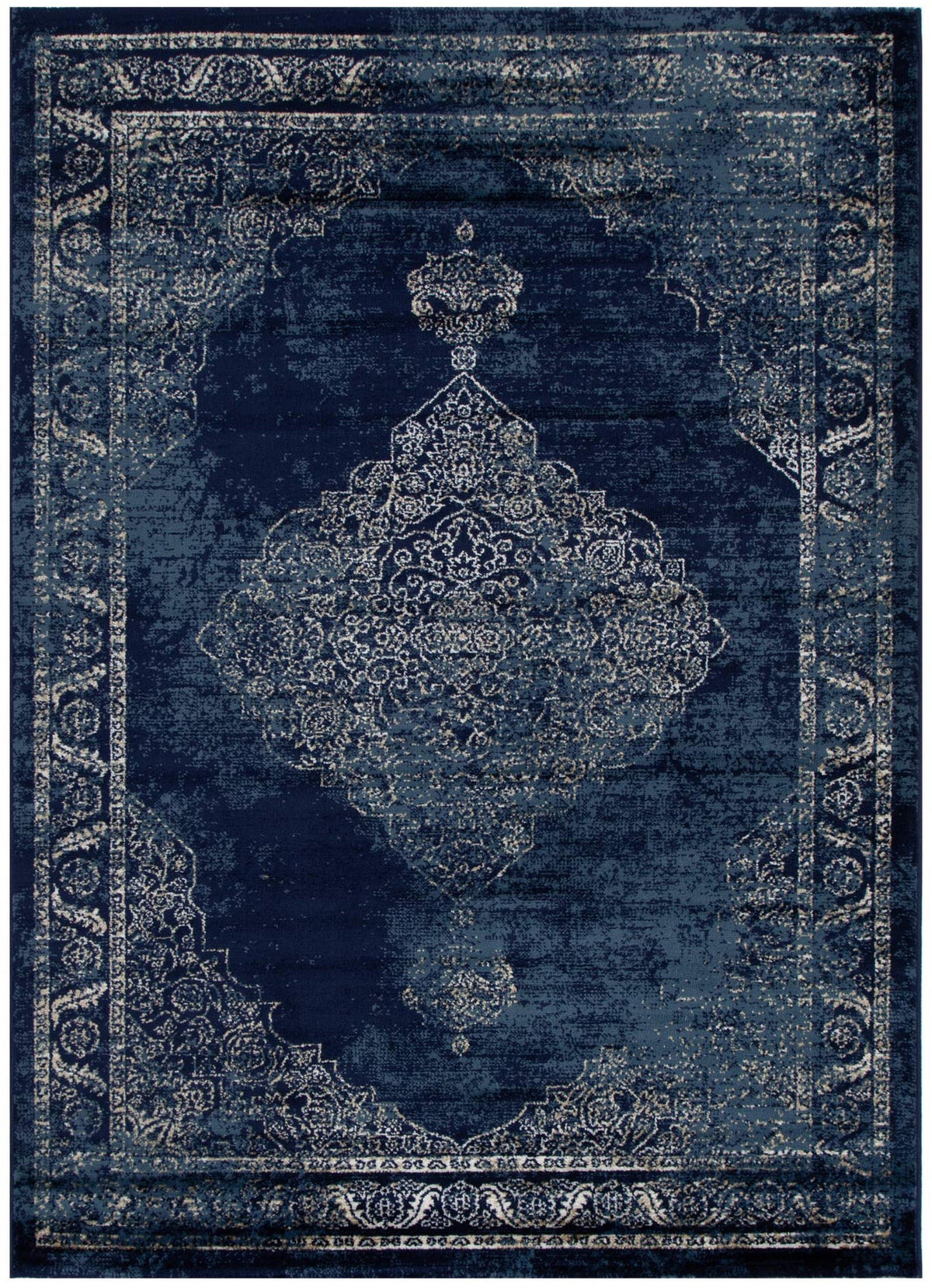 Arya Distressed Navy Rug - 6010 NAVY – view 2