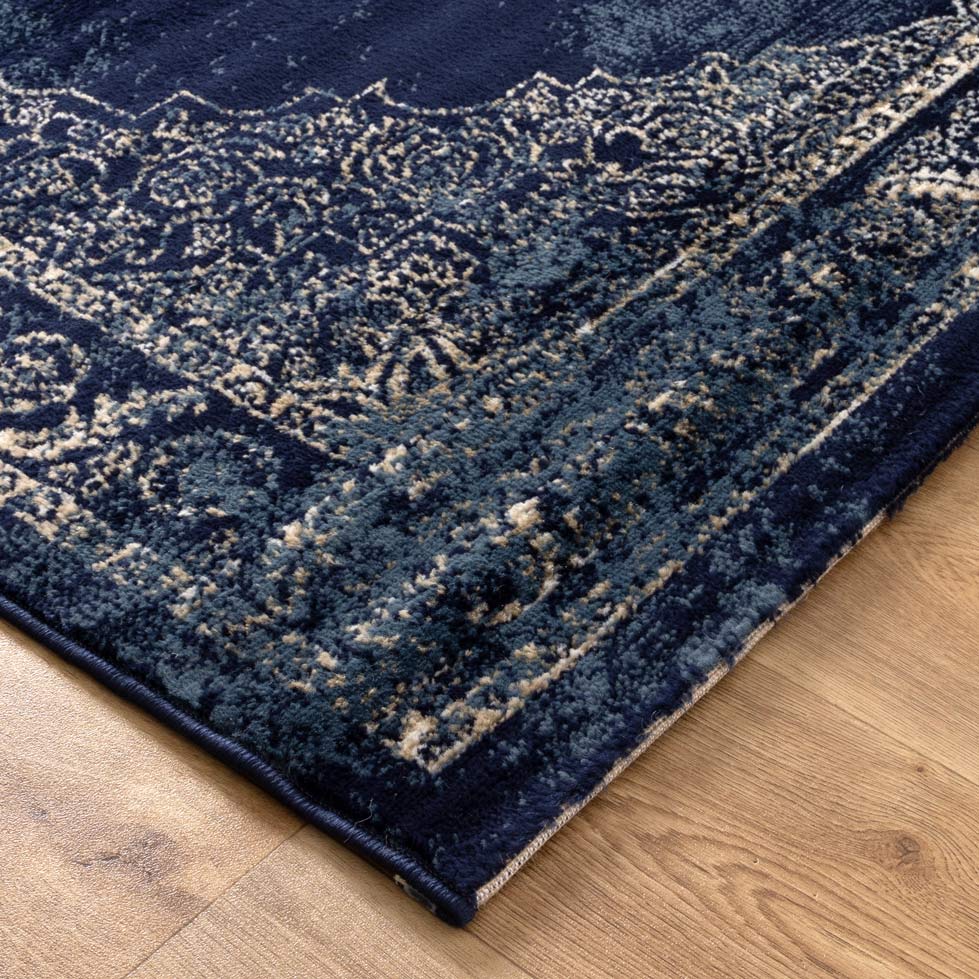 Arya Distressed Navy Rug - 6010 NAVY – view 3
