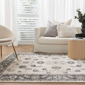 Arya Ziegler Cream Grey Rug - 6024 CREA styled with furniture