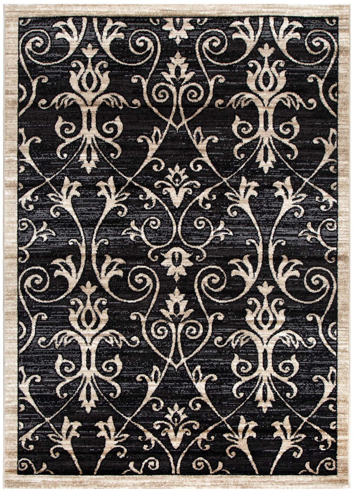 Arya 6095C Black Traditional Rug – view 2