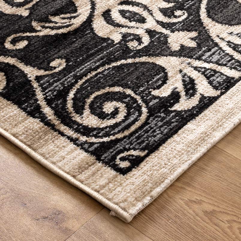 Arya 6095C Black Traditional Rug – view 4