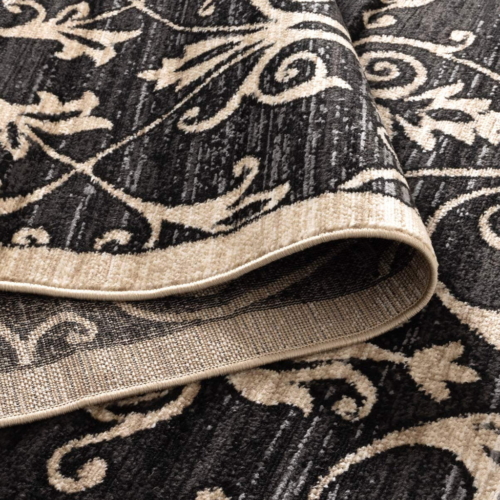 Arya 6095C Black Traditional Rug – view 3