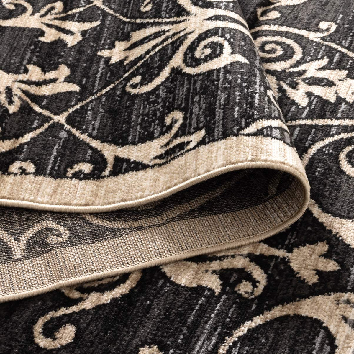 Arya 6095C Black Traditional Rug – view 3