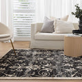 Arya 6095C Black Traditional Rug styled with furniture
