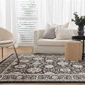 Arya Ziegler Grey Rug - 6096 FUME styled with furniture