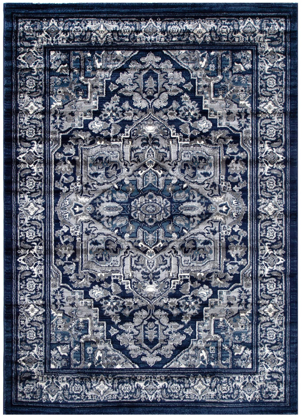 Arya 6097B Navy Traditional Rug – view 2