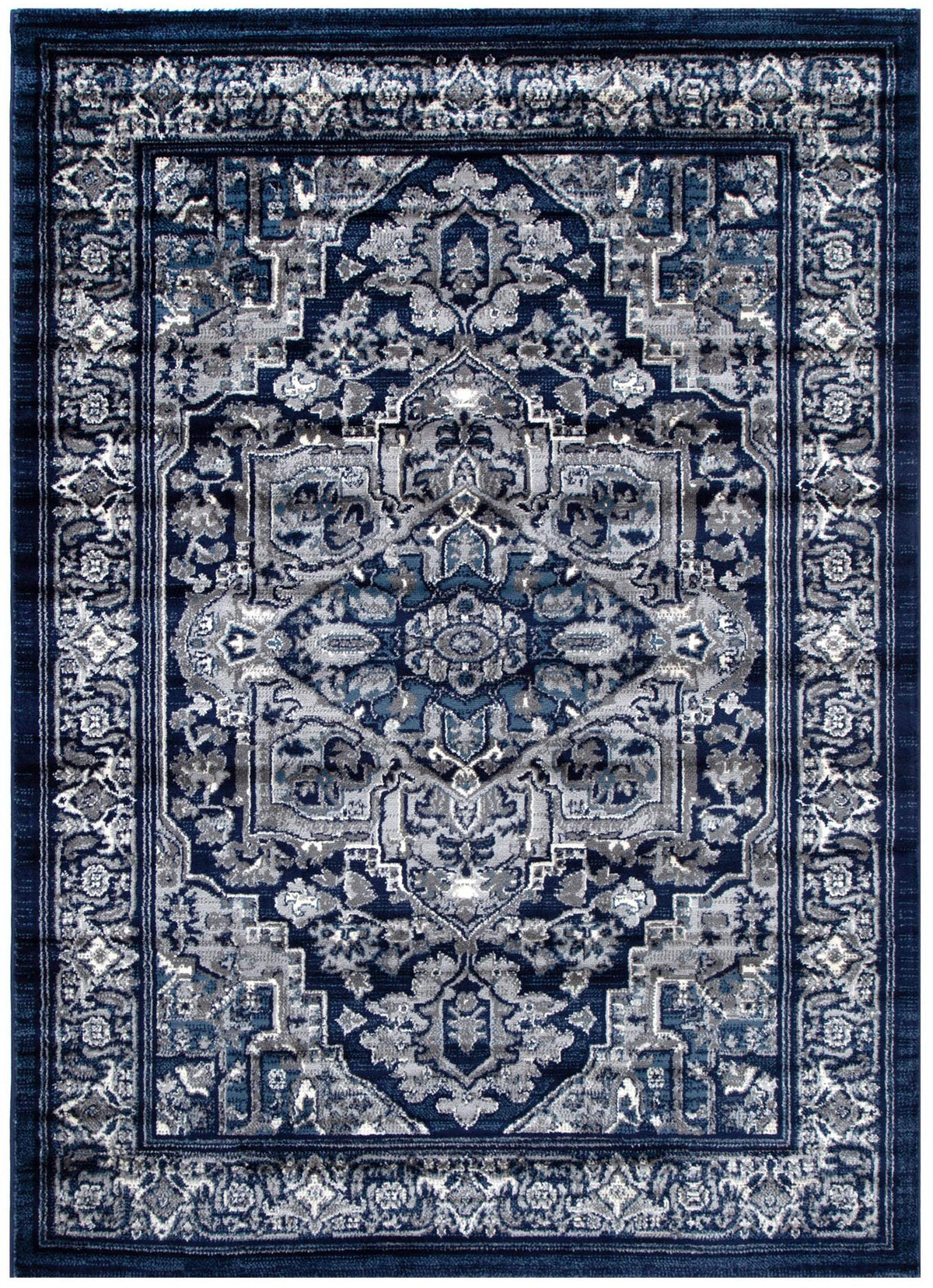 Arya 6097B Navy Traditional Rug – view 2