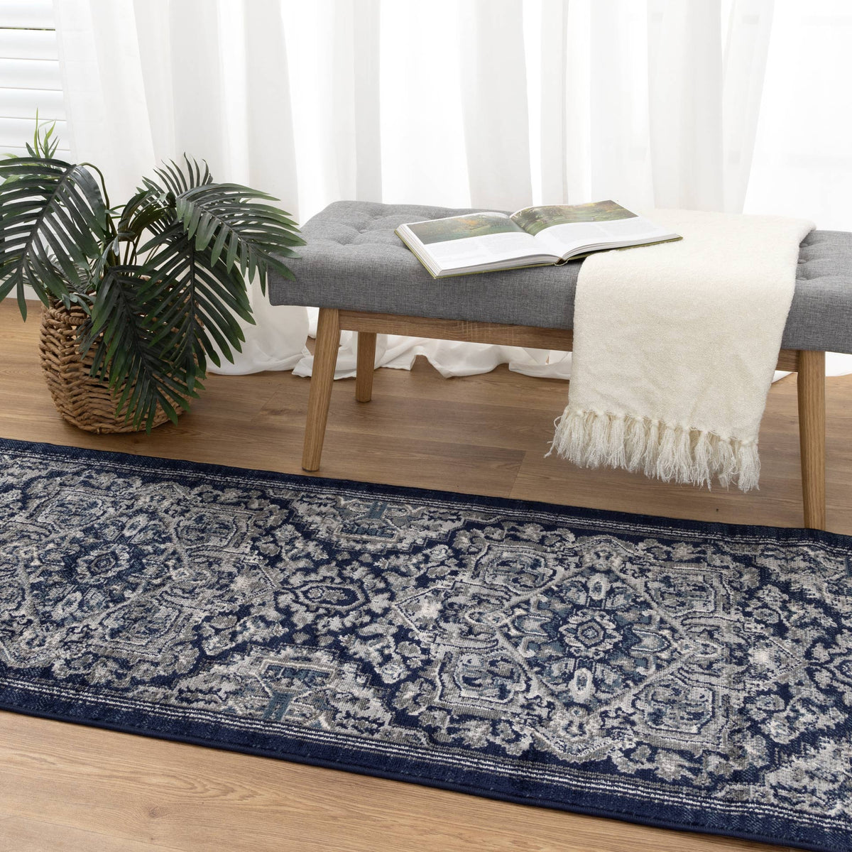Arya 6097B Navy Traditional Rug – view 10