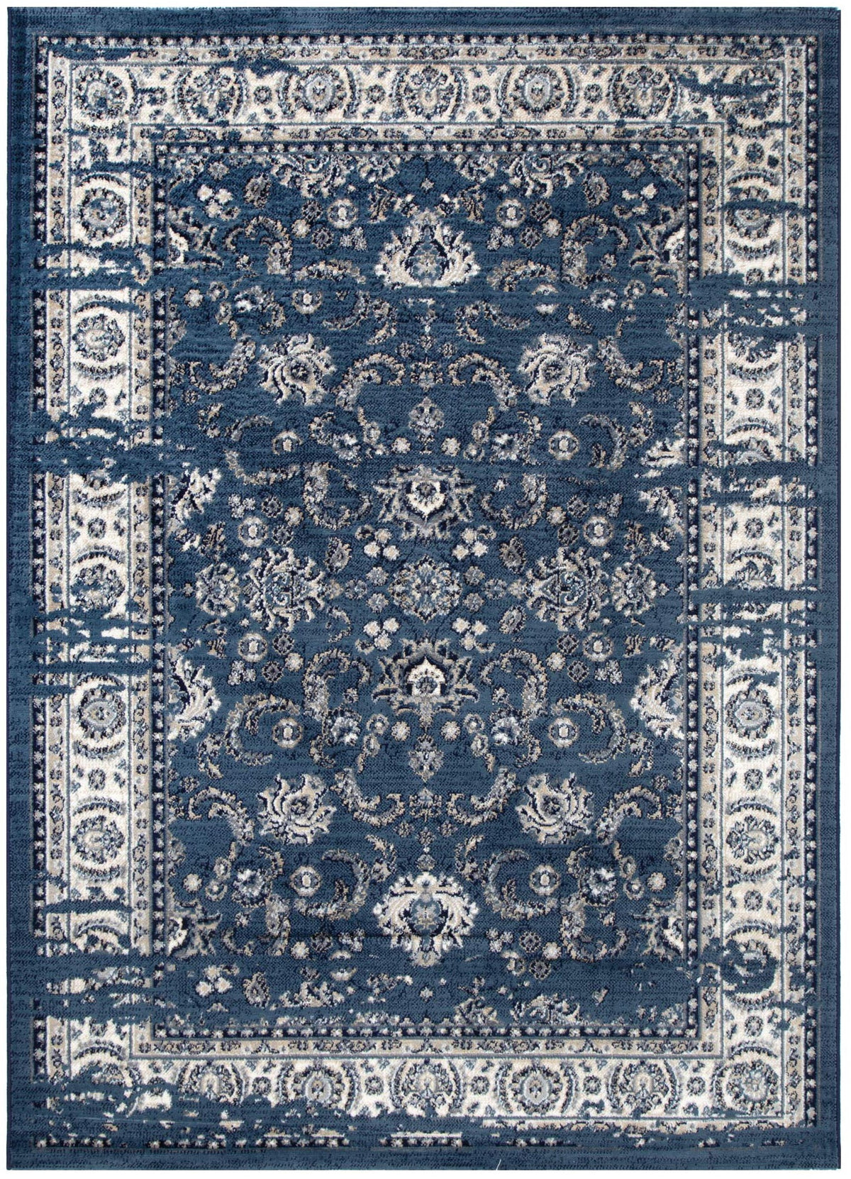 Arya Ziegler Distressed Navy Rug - 6408 BLUE – view 2