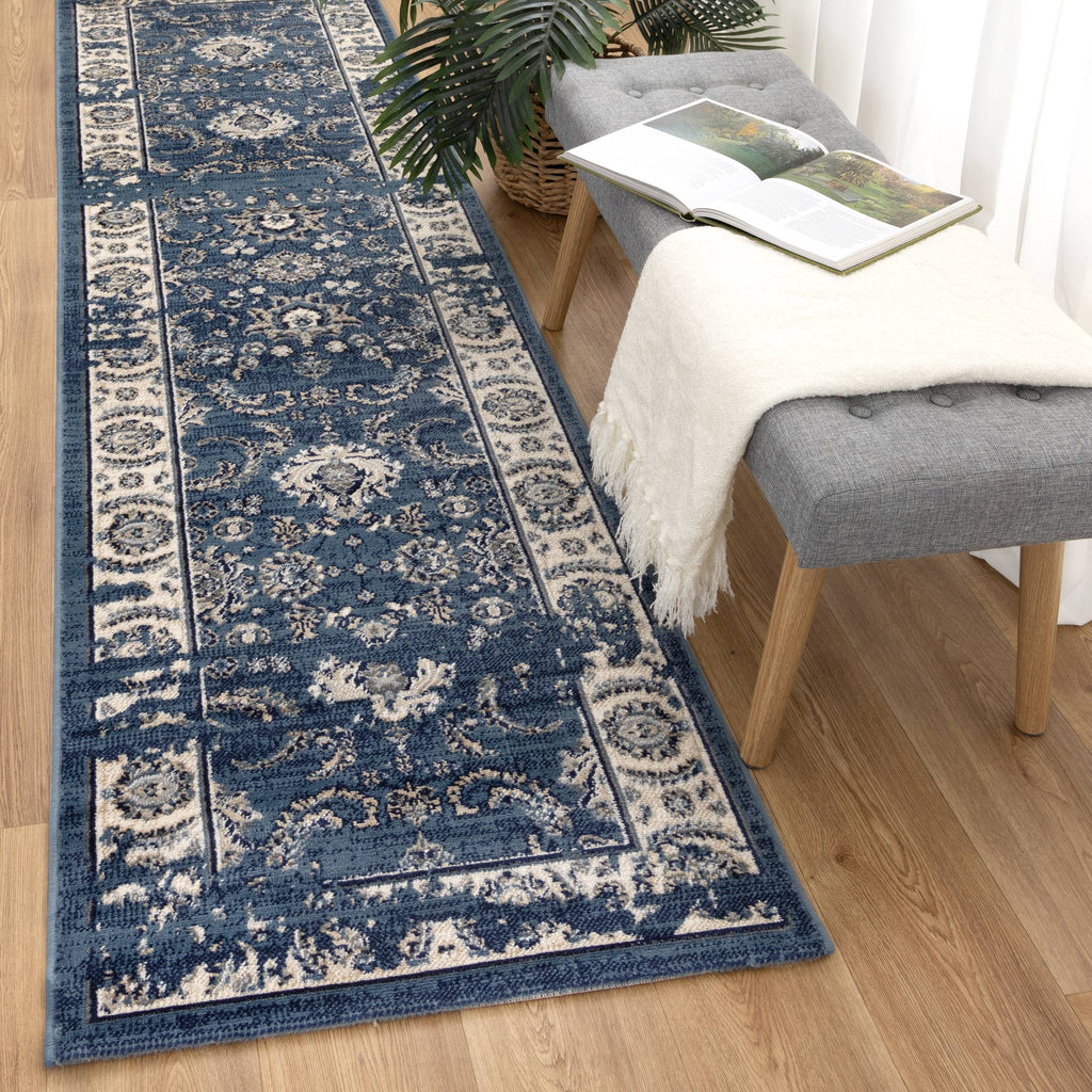 Arya Ziegler Distressed Navy Rug - 6408 BLUE – view 9