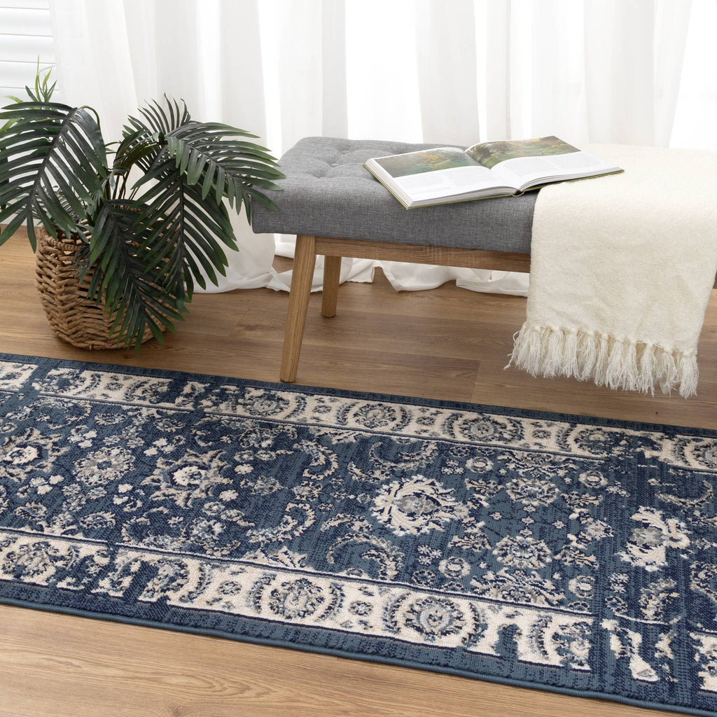 Arya Ziegler Distressed Navy Rug - 6408 BLUE – view 8