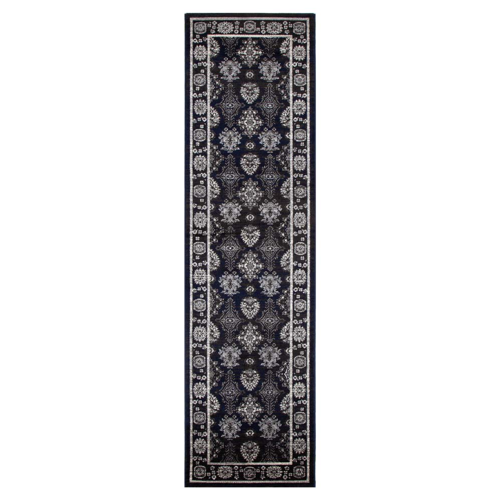 Arya 6890 Navy Grey Ziegler Rug – view 7