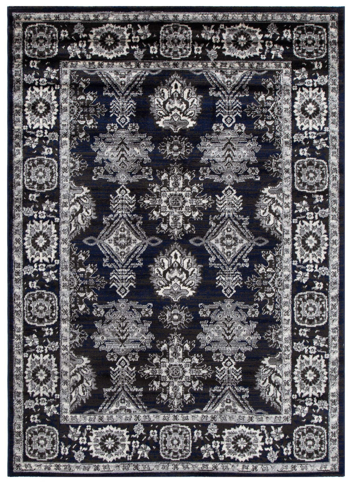 Arya 6890 Navy Grey Ziegler Rug – view 2