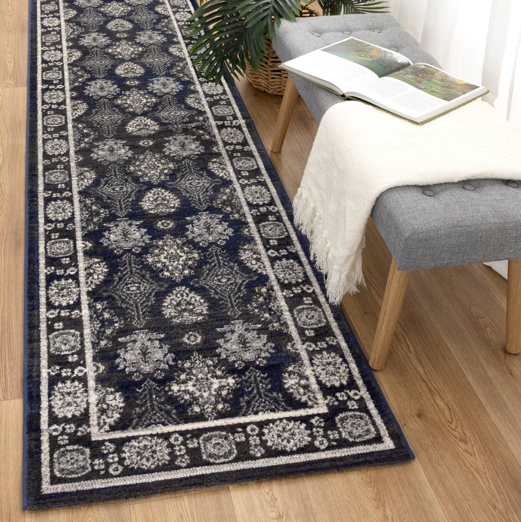 Arya 6890 Navy Grey Ziegler Rug – view 8