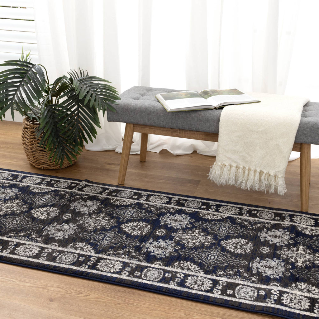 Arya 6890 Navy Grey Ziegler Rug – view 9