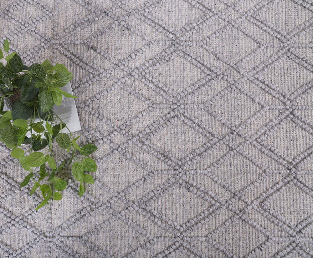 Himalaya Cobblestone Tribal Grey Wool Blend Rug lifestyle