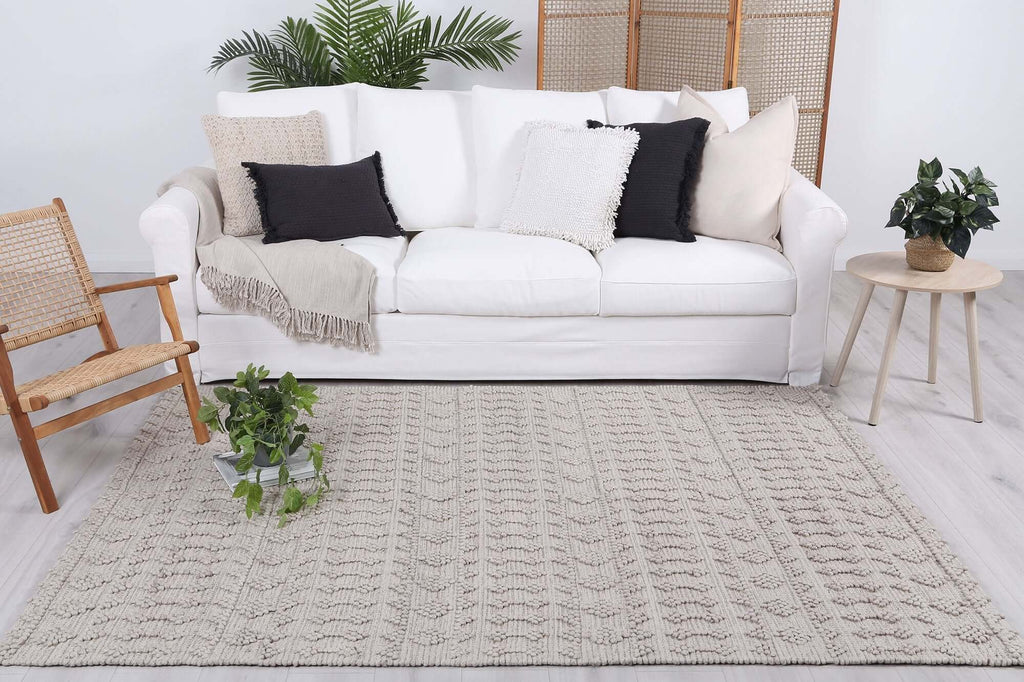 Himalaya Fine Tribal Natural Wool Blend Rug styled view
