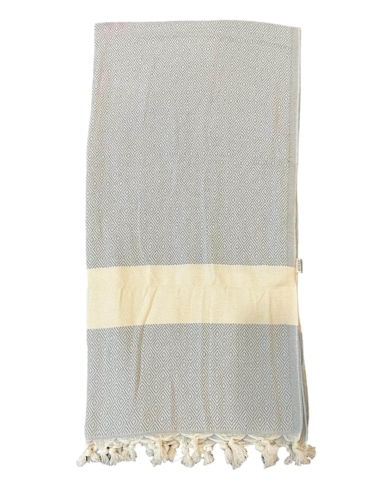 Turkish Cotton Towels Diamond (Grey)    