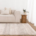 Alba A100 Beige Linear Rug styled with furniture