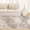 Alba A200 Grey Beige Distressed Rug styled with furniture