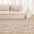 Alba A300 Beige Distressed Rug styled with furniture
