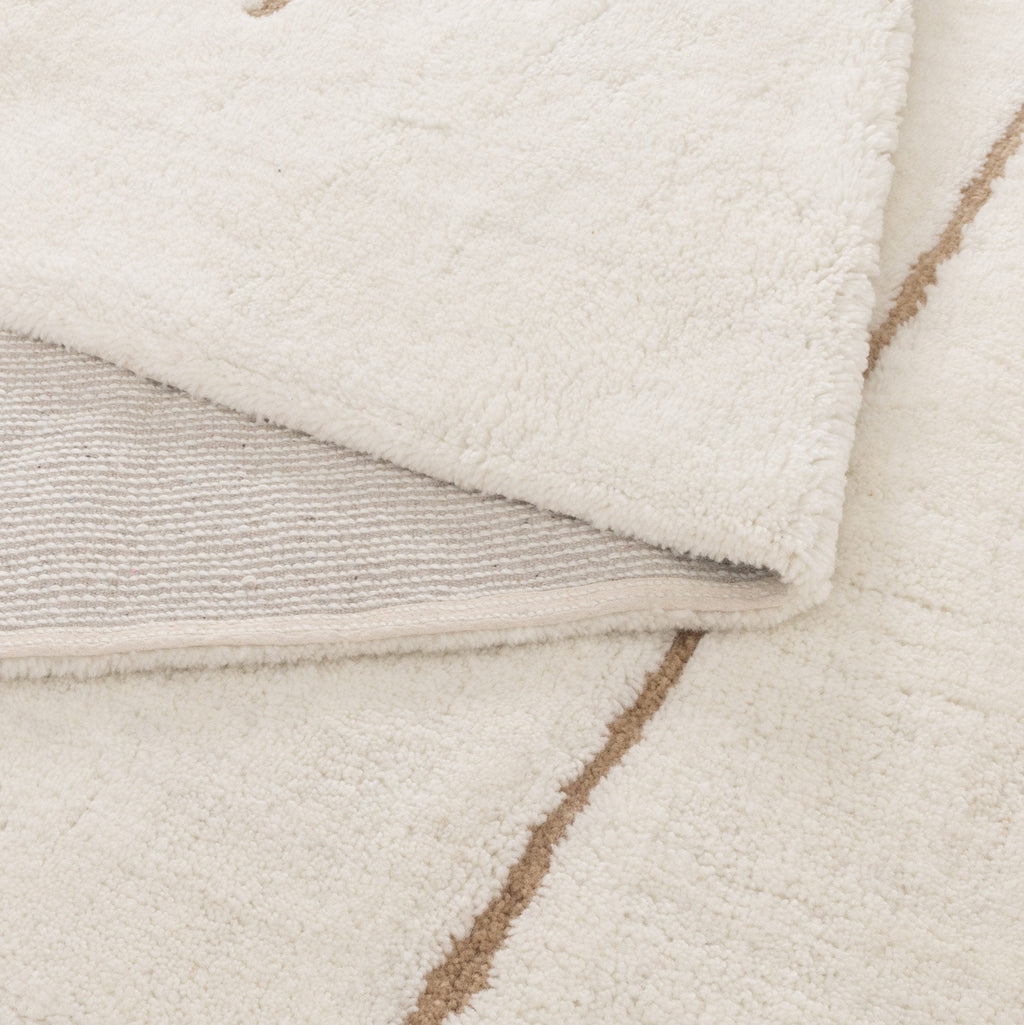 Highlands Abstract Beige Lines Washable Wool Rug – view 4