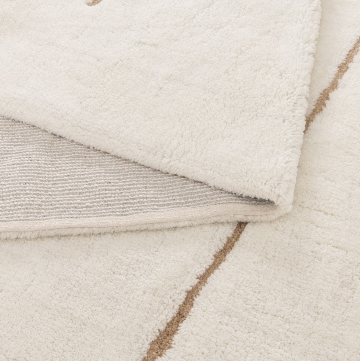 Highlands Abstract Beige Lines Washable Wool Rug – view 4