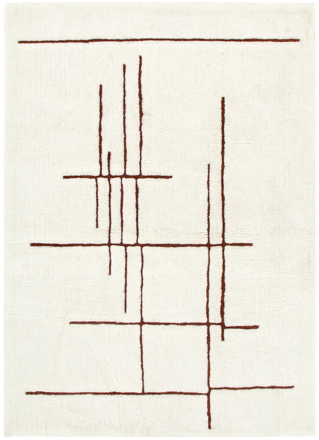 Highlands Abstract Terracotta Lines Washable Wool Rug – view 2