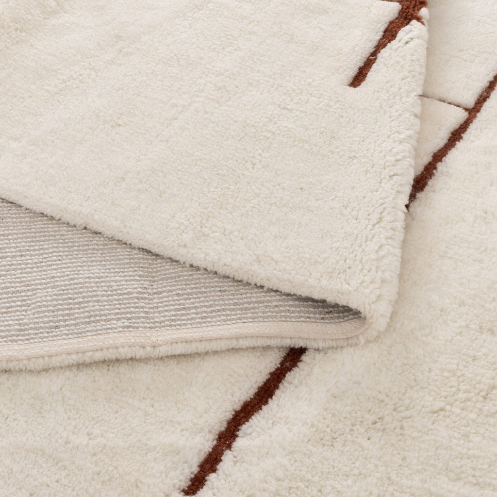 Highlands Abstract Terracotta Lines Washable Wool Rug – view 4