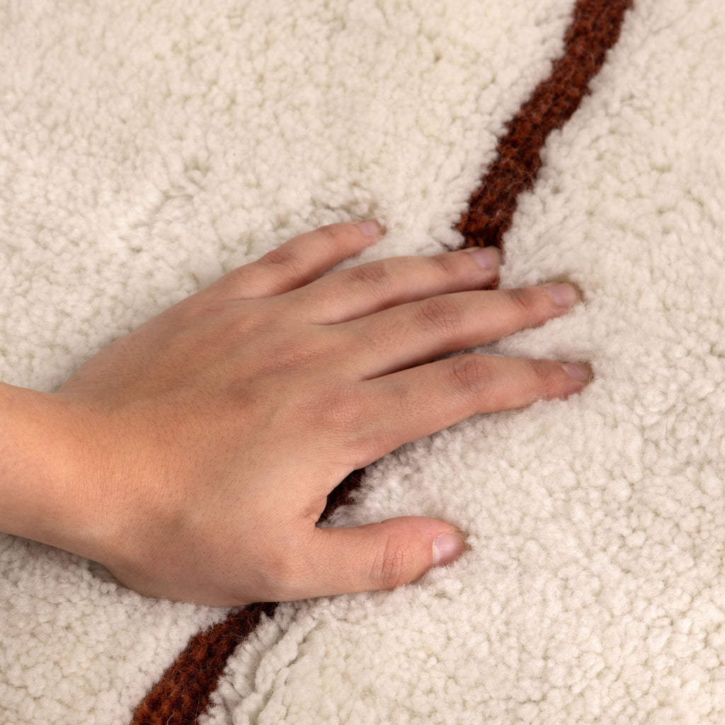 Highlands Abstract Terracotta Lines Washable Wool Rug – view 6