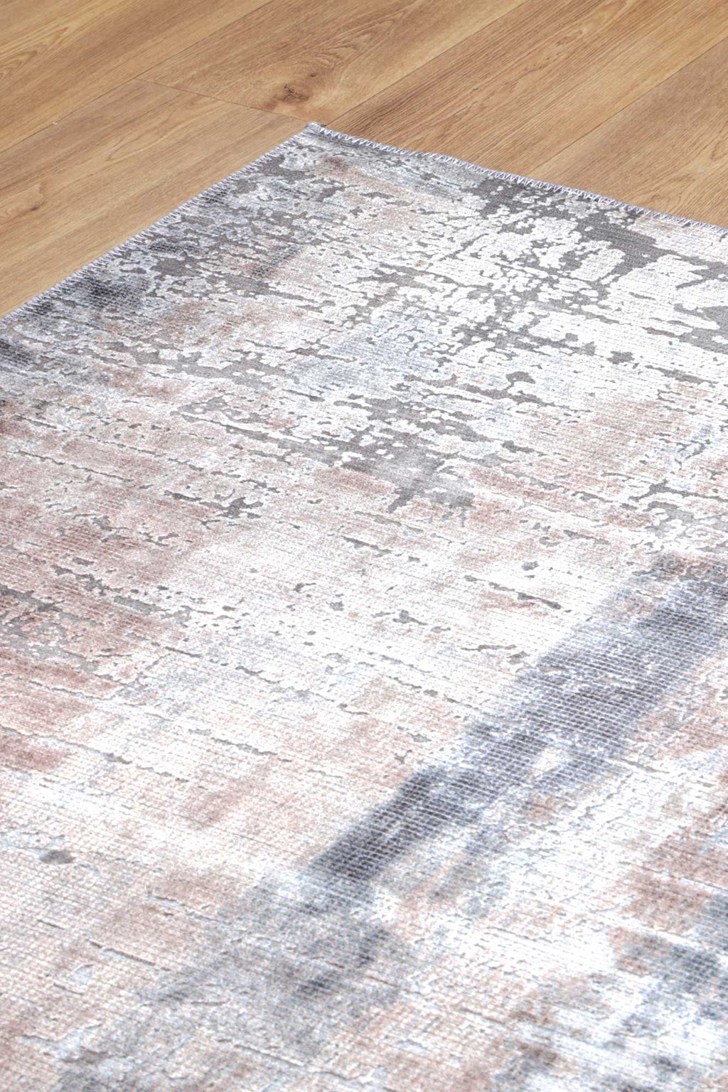 Vintage Crown Leopold Ash Ivory Washable Rug - With Fringe – view 2