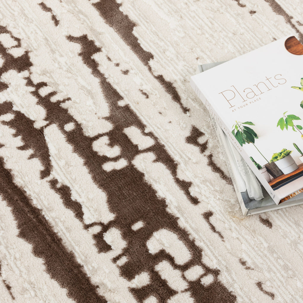 Amalfi Modern Abstract Cream Brown Rug - AMAL01 – view 5