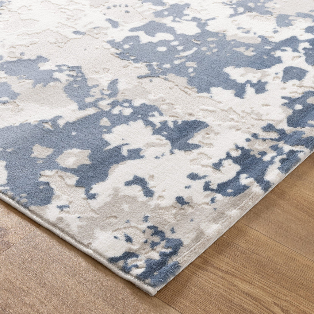 Amalfi Abstract Splash Blue Multi Rug - AMAL03 – view 3