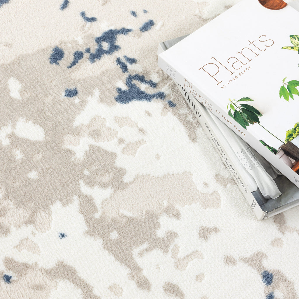 Amalfi Abstract Splash Blue Multi Rug - AMAL03 – view 5