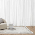 Amalfi Oriental Border Medallion Cream Grey Rug - AMAL07 styled with furniture