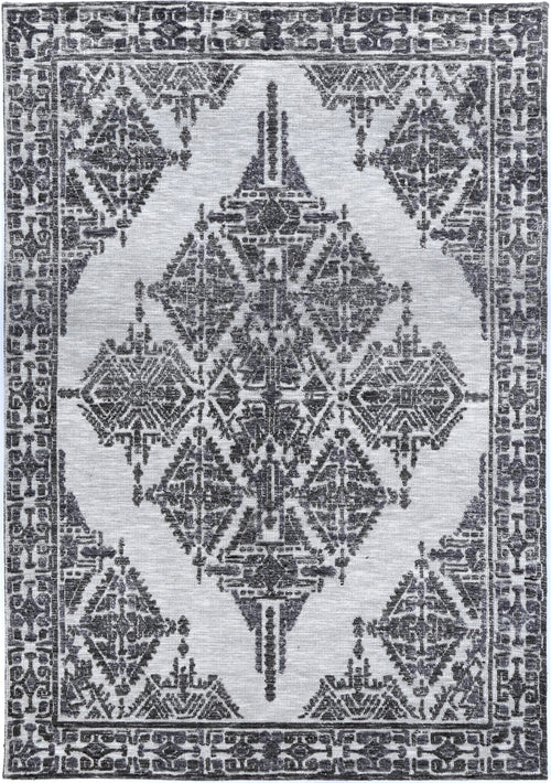 Amritsar Beas Grey Geometric Rug – view 2
