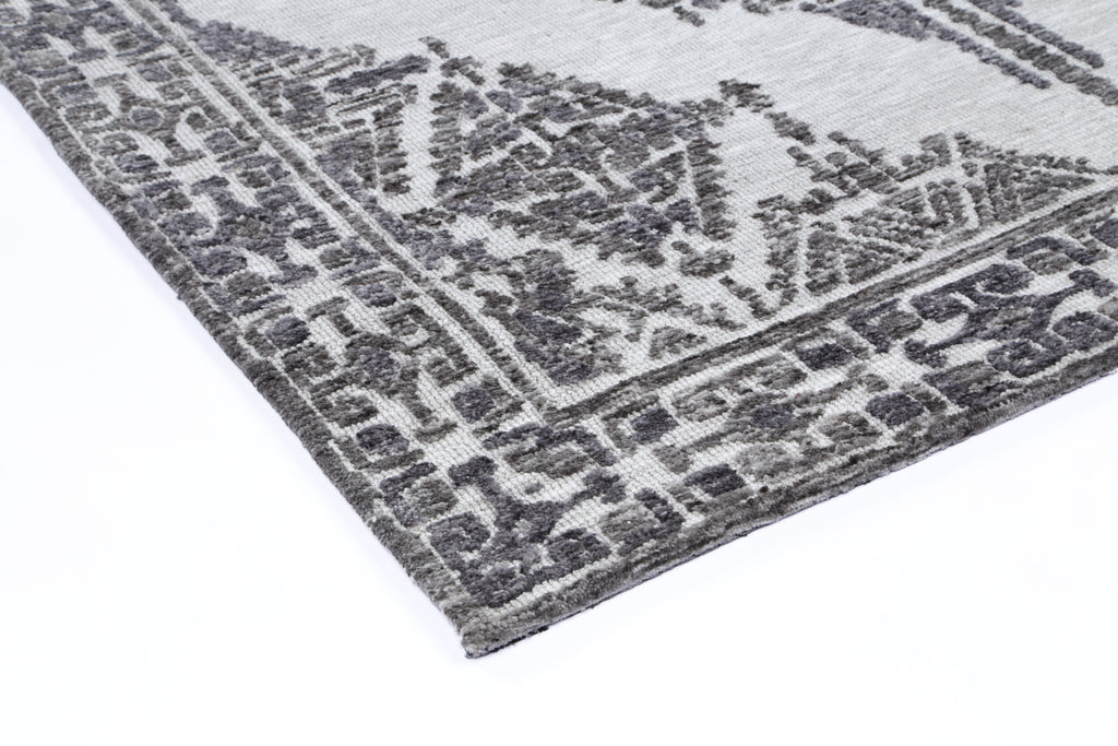 Amritsar Beas Grey Geometric Rug – view 4