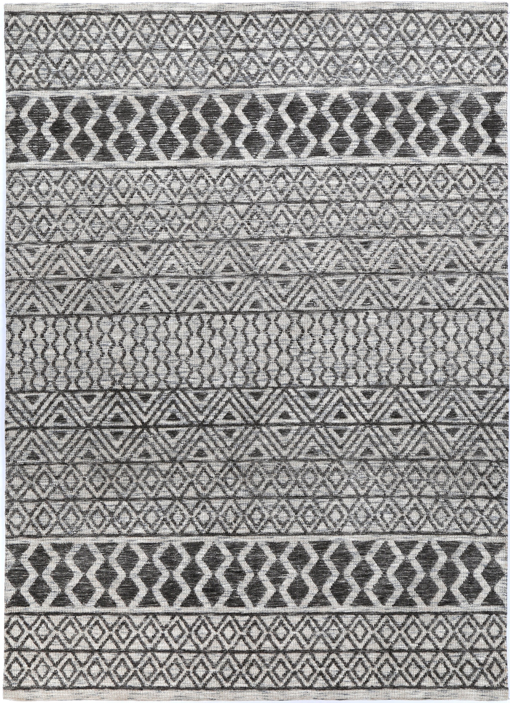 Amritsar Ramdass Charcoal & Beige Cotton Blend Rug – view 2