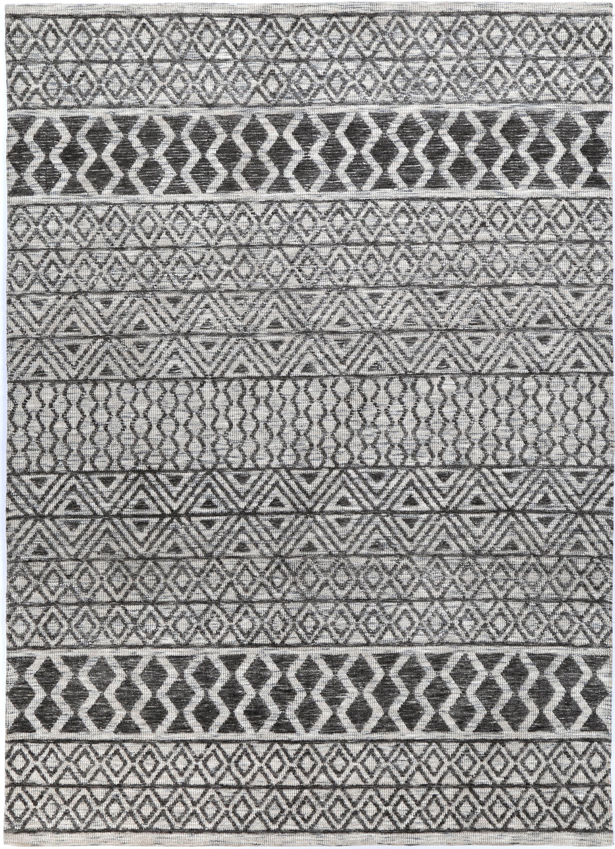 Amritsar Ramdass Charcoal & Beige Cotton Blend Rug – view 2