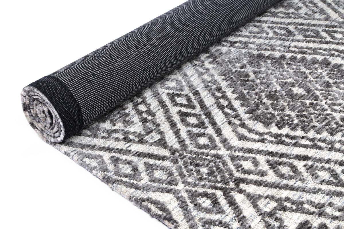 Amritsar Majitha Charcoal & Beige Cotton Blend Rug – view 5