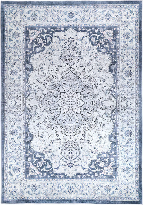 Angelic Navy Medallion Non-Slip Rug - ANGE02 – view 2