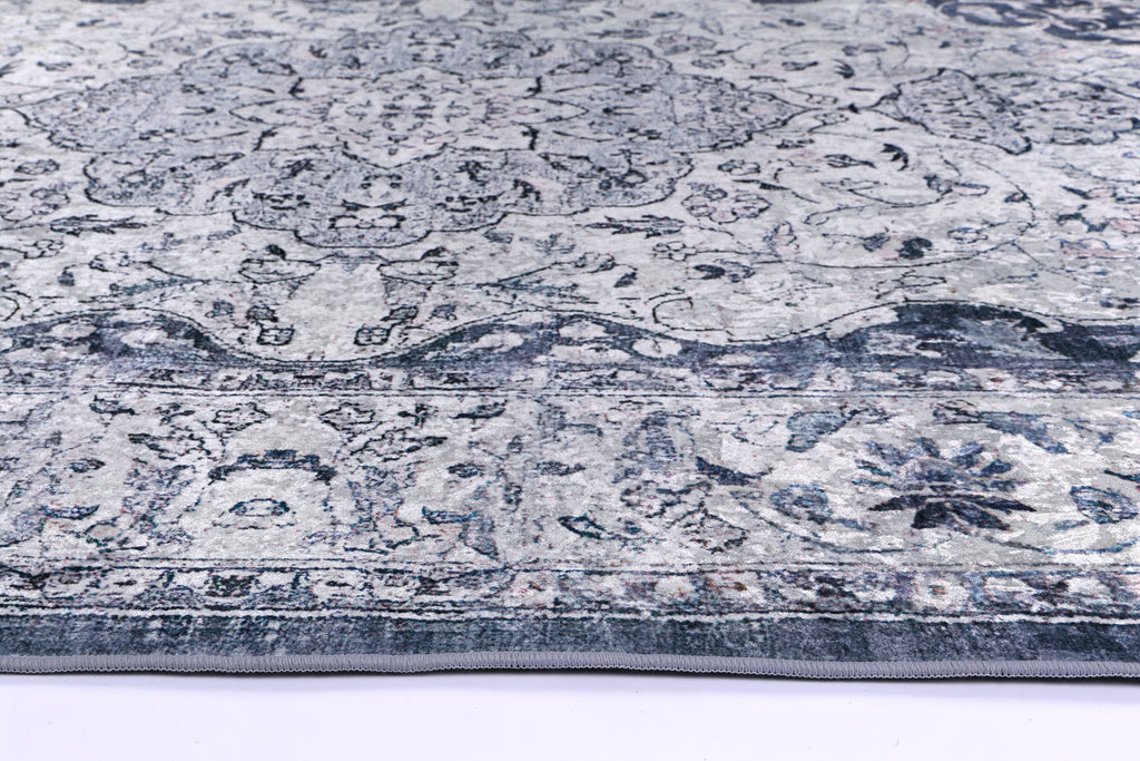Angelic Navy Medallion Non-Slip Rug - ANGE02 – view 3