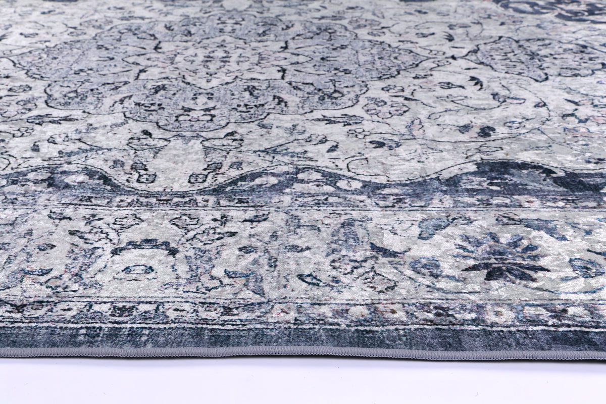 Angelic Navy Medallion Non-Slip Rug - ANGE02 – view 3