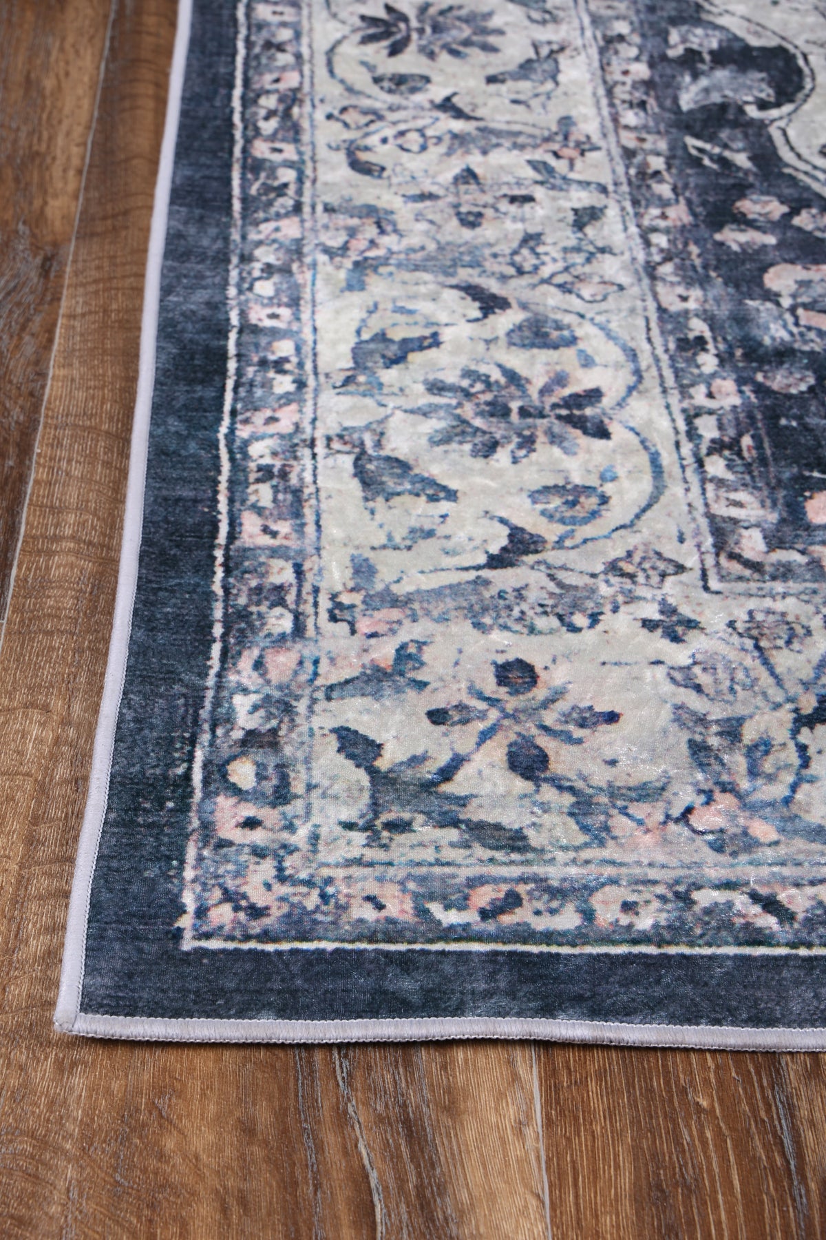 Angelic Navy Medallion Non-Slip Rug - ANGE02 – view 7